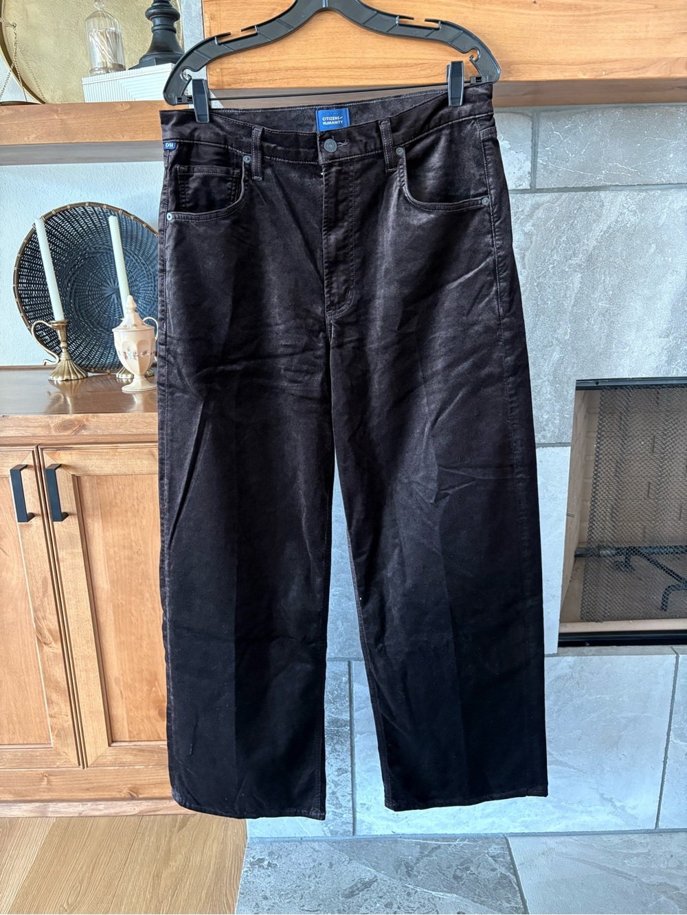 Citizens Of Humanity Chocolate brown Wide-Leg velvet pants